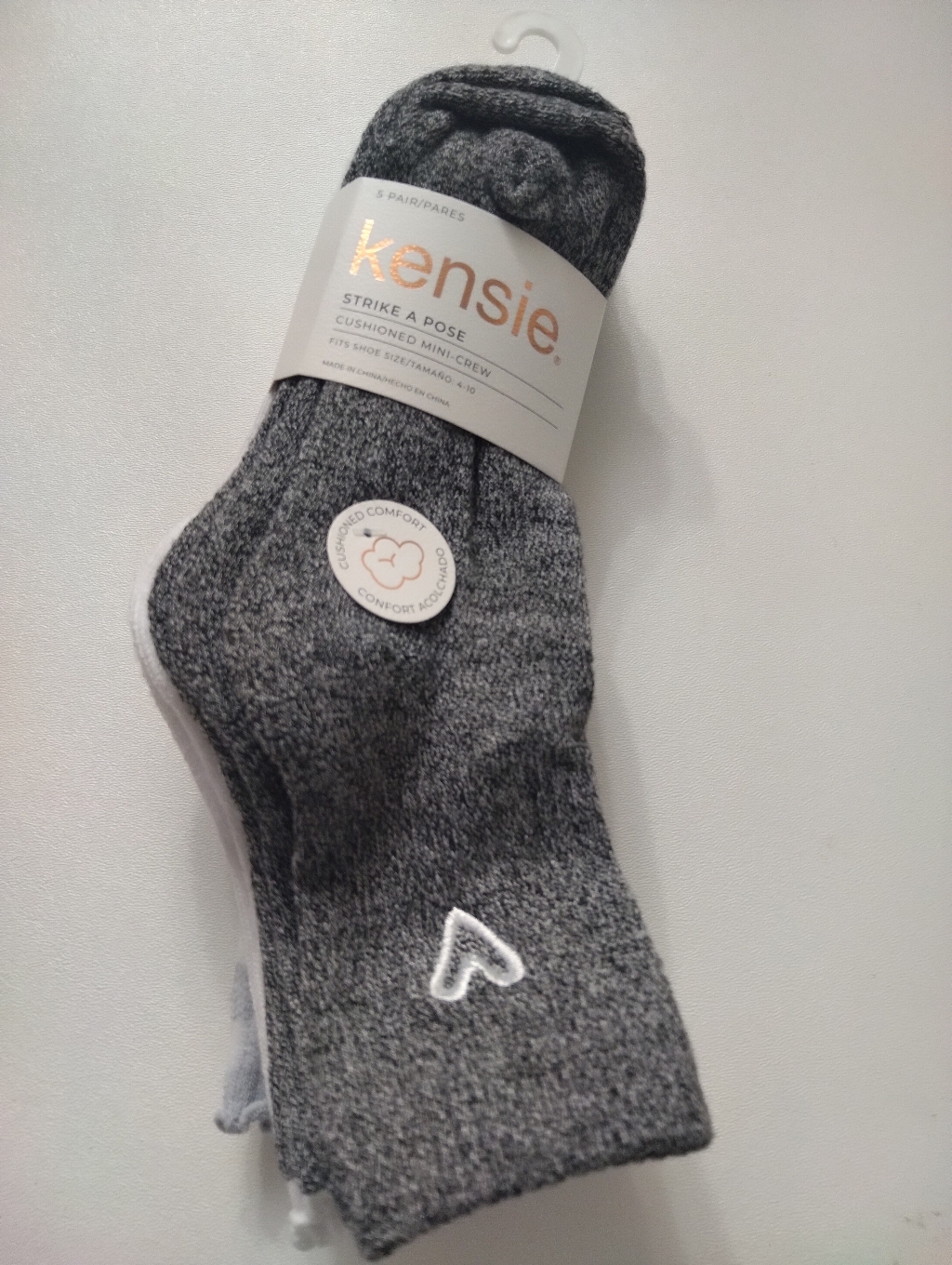 Kensie Women's Strike A Pose Cushioned Mini Crew Socks New 5 Pairs 4-10 New